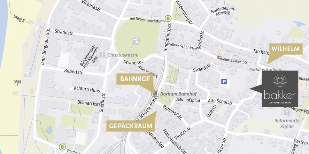 Lageplan arthotel bakker und Gästehaus Wilhelm